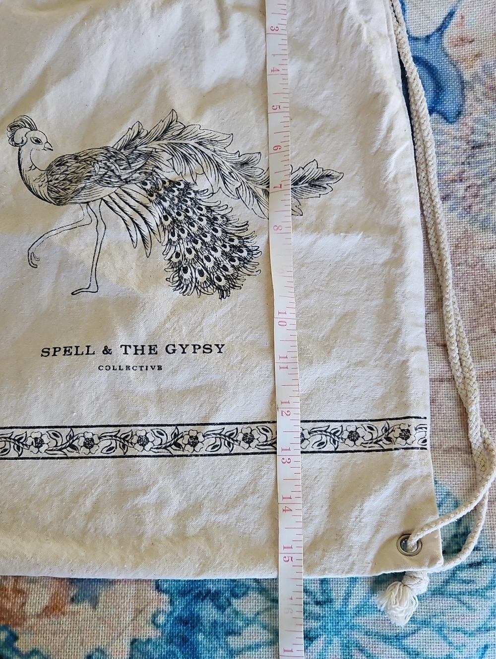 Spell & The Gypsy Collective  Peacock Drawstring Backpack - Picture 13 of 14